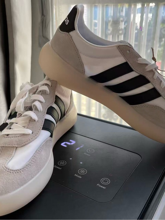 adidas Other - adidas Men’s White Sneakers with Black 3-Stripes and Beige Accents